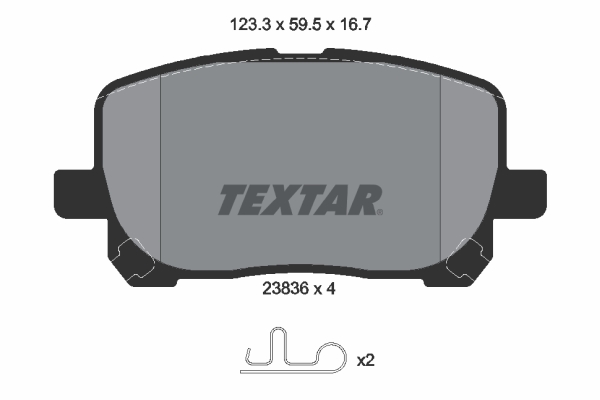 TEXTAR 2383601 Bremsbelagsatz, Scheibenbremse