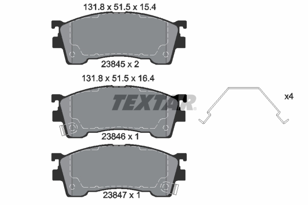TEXTAR 2384504 Q+ Bremsbelagsatz, Scheibenbremse