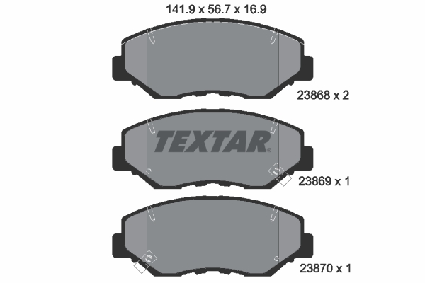 TEXTAR 2386801 Bremsbelagsatz, Scheibenbremse
