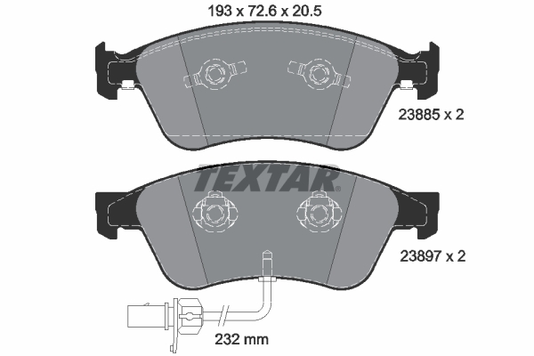 TEXTAR 2388501 Bremsbelagsatz, Scheibenbremse