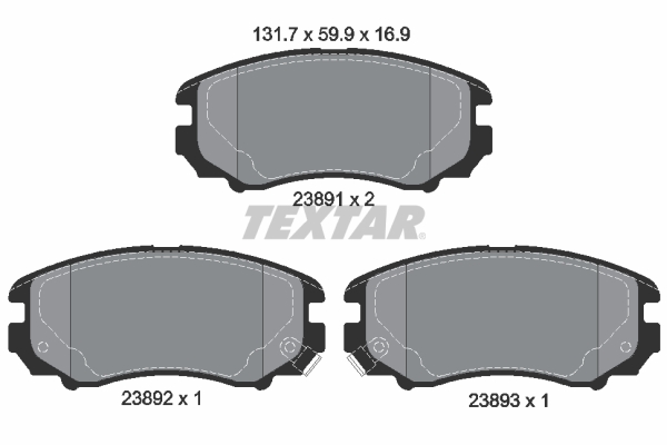TEXTAR 2389101 Q+ Bremsbelagsatz, Scheibenbremse