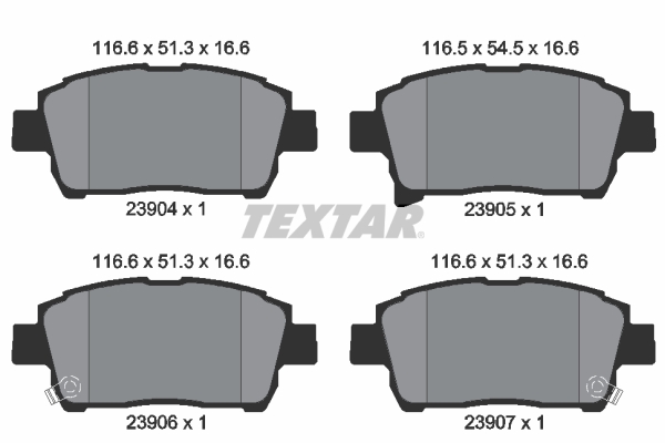 TEXTAR 2390401 Bremsbelagsatz, Scheibenbremse