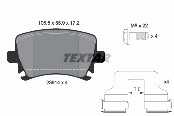 TEXTAR 2391481 epad Bremsbelagsatz, Scheibenbremse