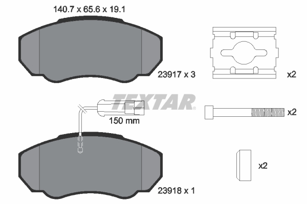 TEXTAR 2391701 Q+ Bremsbelagsatz, Scheibenbremse