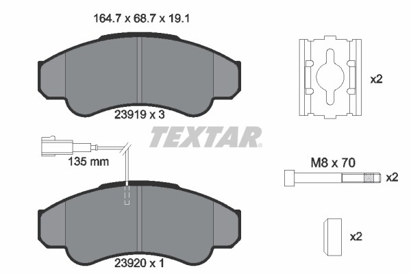 TEXTAR 2391901 Q+ Bremsbelagsatz, Scheibenbremse
