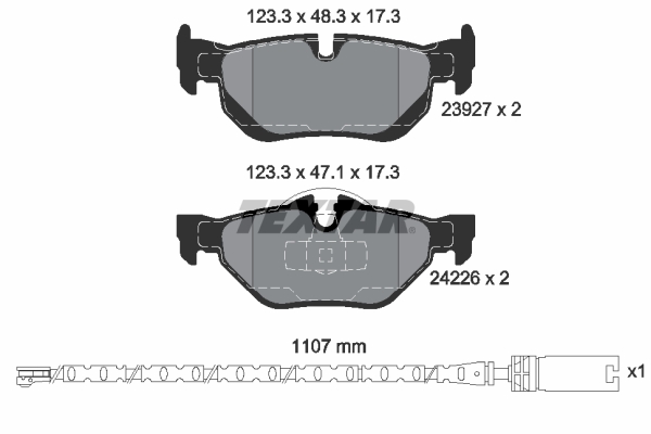 TEXTAR 2392707 Q+ Bremsbelagsatz, Scheibenbremse