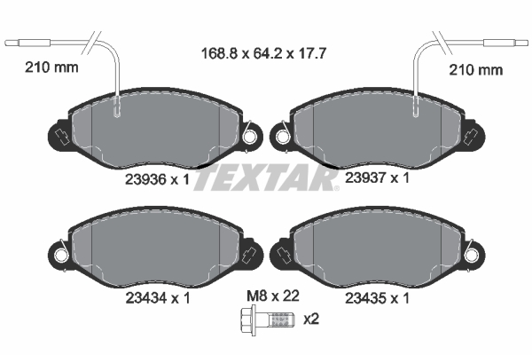 TEXTAR 2393601 Q+ Bremsbelagsatz, Scheibenbremse