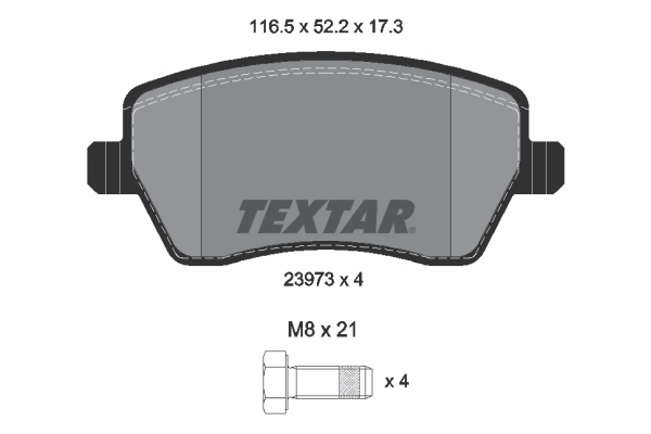 TEXTAR 2397301 Q+ Bremsbelagsatz, Scheibenbremse