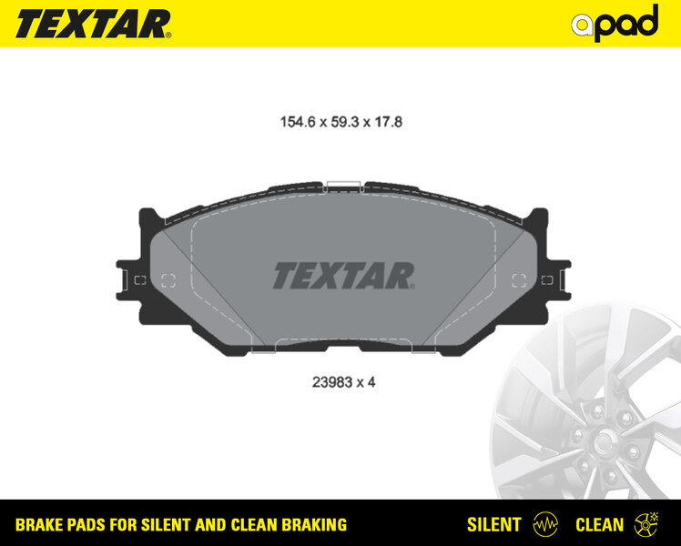 TEXTAR 2398301SC apad Bremsbelagsatz, Scheibenbremse