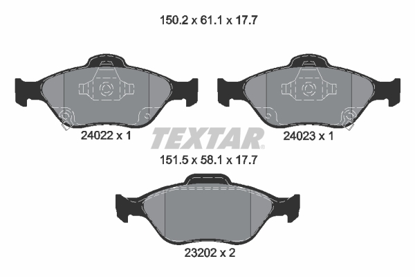 TEXTAR 2402201 Bremsbelagsatz, Scheibenbremse