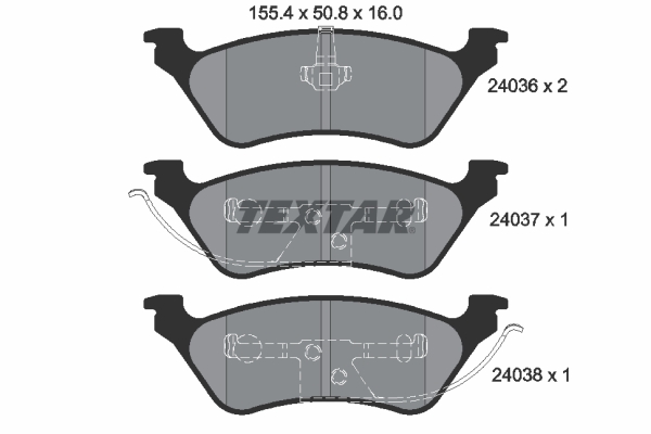 TEXTAR 2403601 Bremsbelagsatz, Scheibenbremse