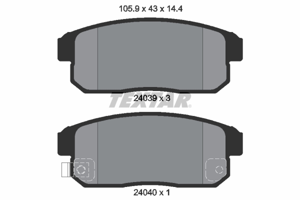 TEXTAR 2403901 Bremsbelagsatz, Scheibenbremse