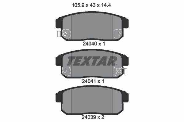 TEXTAR 2404001 Bremsbelagsatz, Scheibenbremse