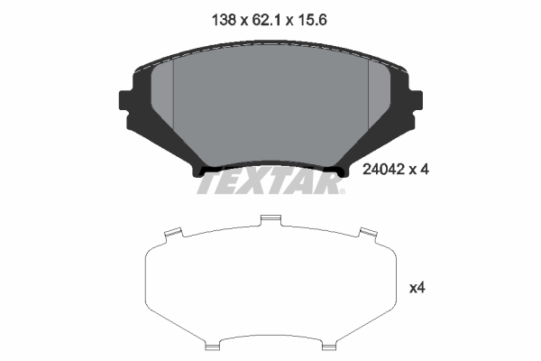TEXTAR 2404201 Bremsbelagsatz, Scheibenbremse