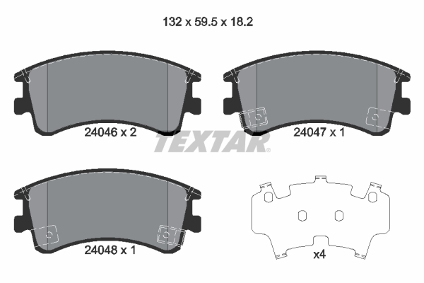 TEXTAR 2404601 Bremsbelagsatz, Scheibenbremse