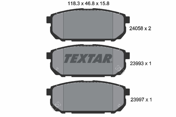 TEXTAR 2405801 Bremsbelagsatz, Scheibenbremse