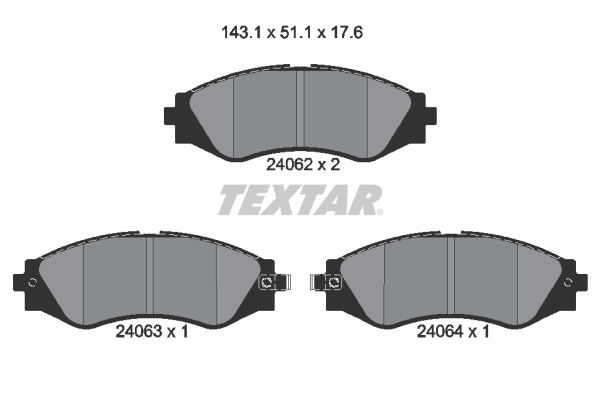 TEXTAR 2406201 Bremsbelagsatz, Scheibenbremse
