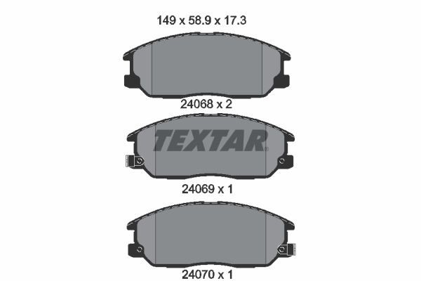 TEXTAR 2406801 Bremsbelagsatz, Scheibenbremse