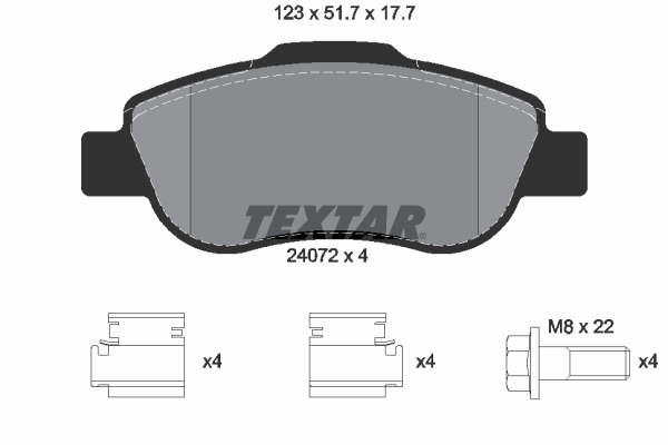 TEXTAR 2407201 Q+ Bremsbelagsatz, Scheibenbremse