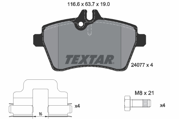 TEXTAR 2407701 Q+ Bremsbelagsatz, Scheibenbremse