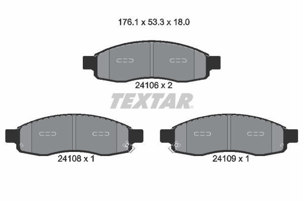 TEXTAR 2410601 Bremsbelagsatz, Scheibenbremse