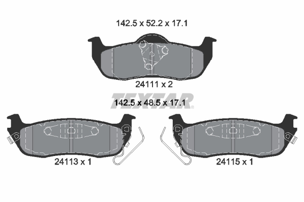 TEXTAR 2411102 Q+ Bremsbelagsatz, Scheibenbremse