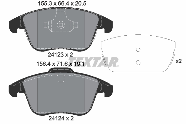 TEXTAR 2412305 Q+ Bremsbelagsatz, Scheibenbremse
