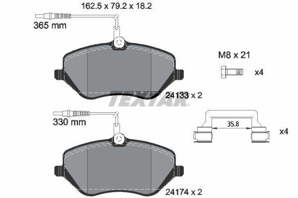 TEXTAR 2413301 Q+ Bremsbelagsatz, Scheibenbremse