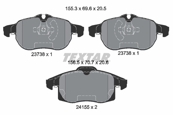 TEXTAR 2415501 Q+ Bremsbelagsatz, Scheibenbremse