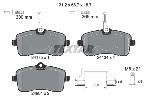 TEXTAR 2417501 Q+ Bremsbelagsatz, Scheibenbremse