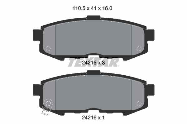 TEXTAR 2421501 Bremsbelagsatz, Scheibenbremse