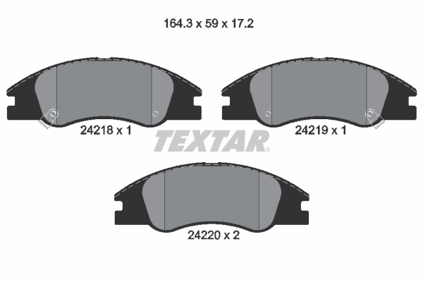 TEXTAR 2421801 Bremsbelagsatz, Scheibenbremse