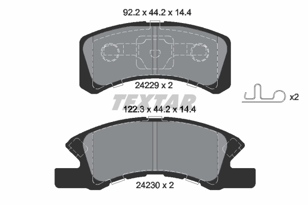 TEXTAR 2422901 Bremsbelagsatz, Scheibenbremse