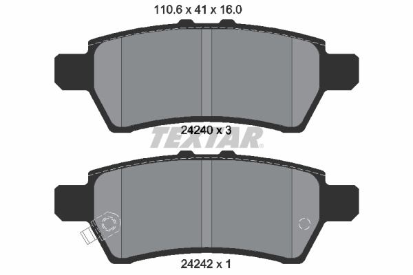 TEXTAR 2424001 Bremsbelagsatz, Scheibenbremse