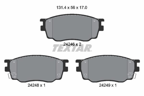 TEXTAR 2424601 Bremsbelagsatz, Scheibenbremse