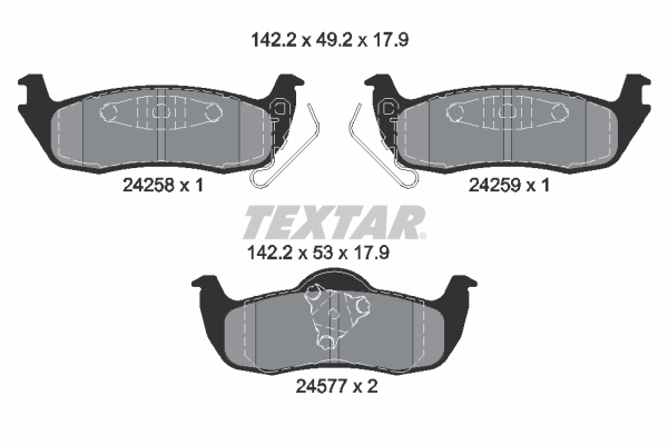 TEXTAR 2425801 Q+ Bremsbelagsatz, Scheibenbremse
