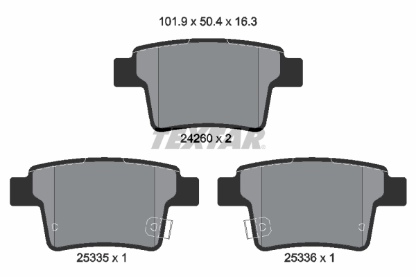 TEXTAR 2426004 Bremsbelagsatz, Scheibenbremse