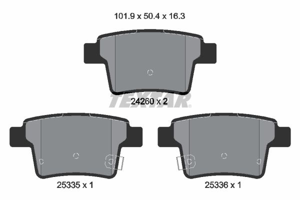 TEXTAR 2426001 Bremsbelagsatz, Scheibenbremse