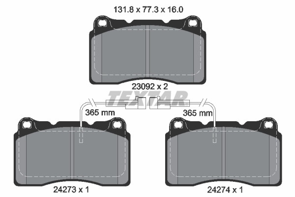 TEXTAR 2427301 Q+ Bremsbelagsatz, Scheibenbremse
