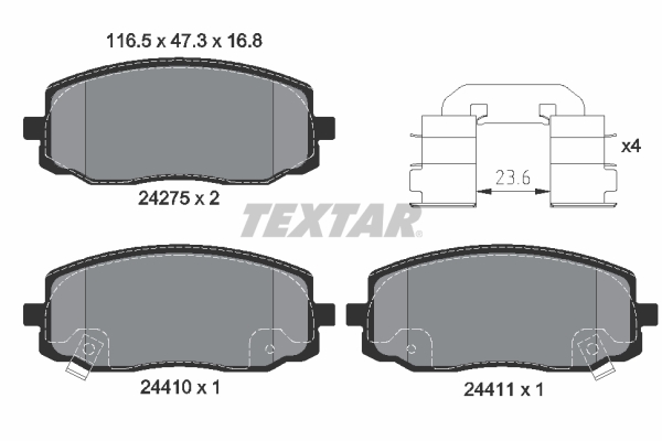 TEXTAR 2427501 Q+ Bremsbelagsatz, Scheibenbremse