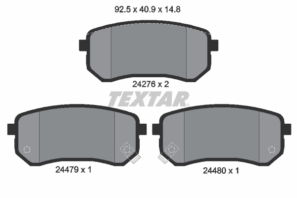 TEXTAR 2427601 Bremsbelagsatz, Scheibenbremse