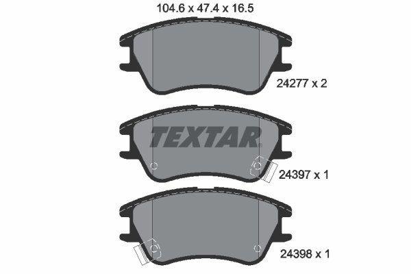TEXTAR 2427701 Bremsbelagsatz, Scheibenbremse