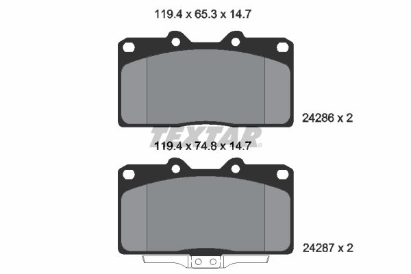 TEXTAR 2428601 Bremsbelagsatz, Scheibenbremse