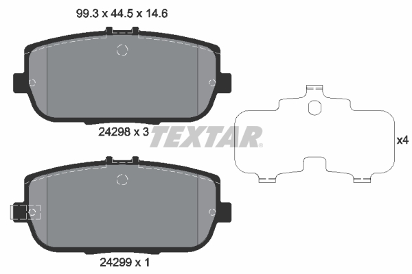TEXTAR 2429801 Bremsbelagsatz, Scheibenbremse