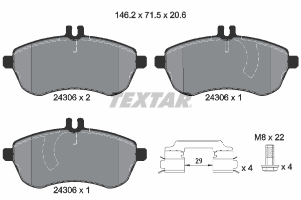 TEXTAR 2430602 Q+ Bremsbelagsatz, Scheibenbremse