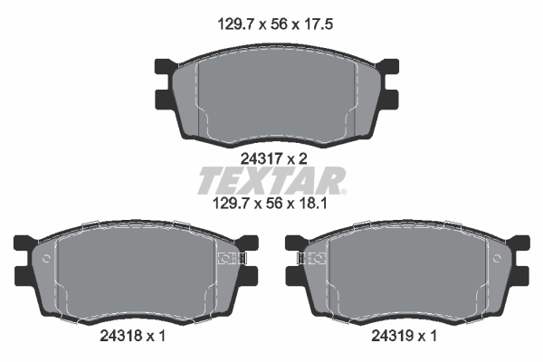 TEXTAR 2431701 Q+ Bremsbelagsatz, Scheibenbremse