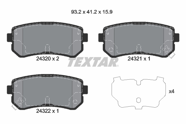 TEXTAR 2432001 Q+ Bremsbelagsatz, Scheibenbremse