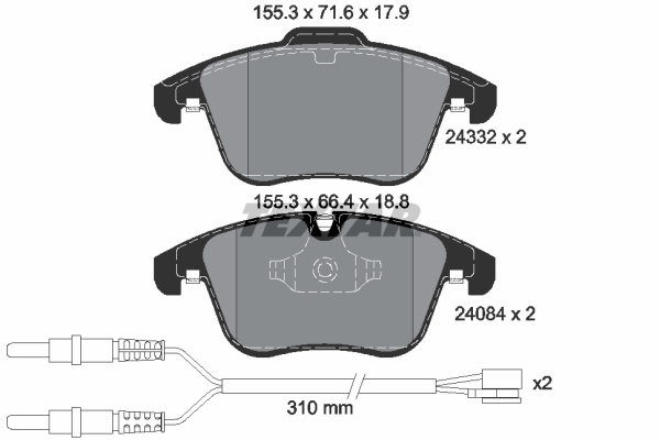 TEXTAR 2433201 Q+ Bremsbelagsatz, Scheibenbremse