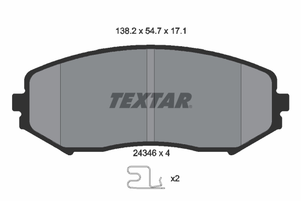 TEXTAR 2434601 Bremsbelagsatz, Scheibenbremse