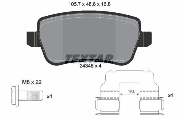 TEXTAR 2434801 Q+ Bremsbelagsatz, Scheibenbremse